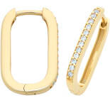 Cubic Zirconia Huggie Earrings (13-1195)