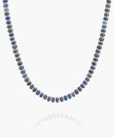 Brontide Lapis Lazuli Silver Stainless Steel 55cm Necklace (27-1289)