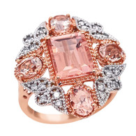 Morganite & Diamond Ring (2-2002)