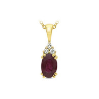 Natural Ruby & Diamond Pendant (7-548)