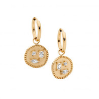 12mm White Disc Hoop Earrings (27-1394)