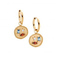 12mm Multi-Colour Disc Hoop Earrings (27-1393)