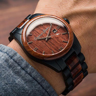 Original Grain Rosewood Matte Black Classic 43mm Watch