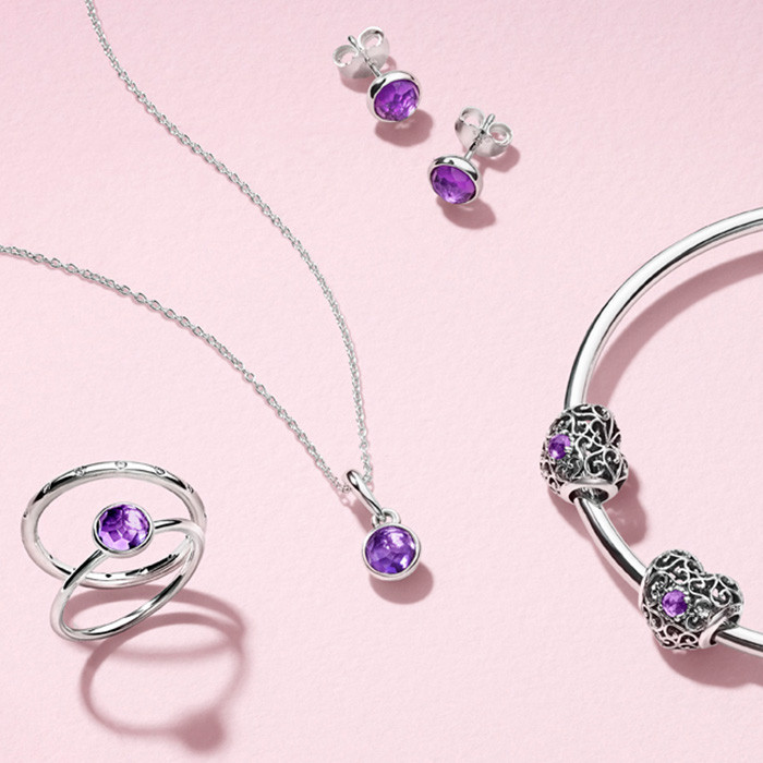 pandora february birthstone necklace