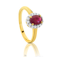 Natural Ruby and Diamond ring