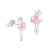 Matching ballerina stud earrings sold separately.