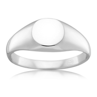 Sterling silver round signet ring