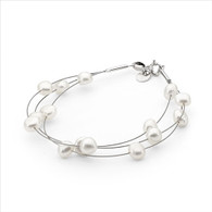Keshi 3 Row Freshwater Pearl Bracelet (17-1305)