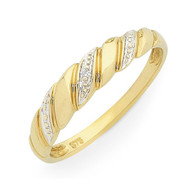 9ct Diamond Rope Twist Ring