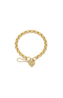 9ct yellow gold silver filled belcher padlock bracelet