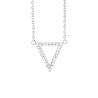 CZ Triangle Pendant with Chain (P766)