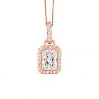 Emerald Cut CZ Pendant (P792R)