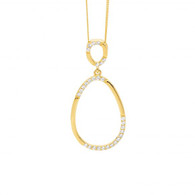 CZ Oval Drop Pendant (P829G)