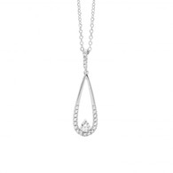 CZ Long Drop Tear Shaped Pendant (P830S)