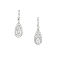 White CZ Drop Earrings (E320)