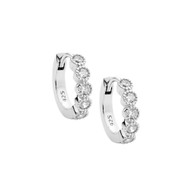 White CZ Hoop Earrings (E491S)