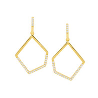 CZ Open Abstract Drop Earrings (E529G)