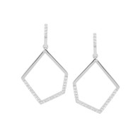 CZ Open Abstract Drop Earrings (E529S)