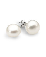 11mm White Freshwater Pearl Stud Earrings (17-1266)