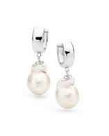 White Baroque 13-14mm Pearl Earrings