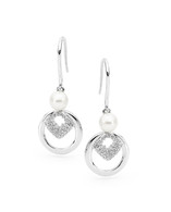 Freshwater Pearl CZ Hook Earrings (IP46)