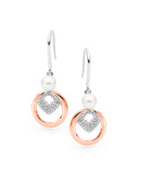 Freshwater Pearl CZ Hook Earrings (IP46E)