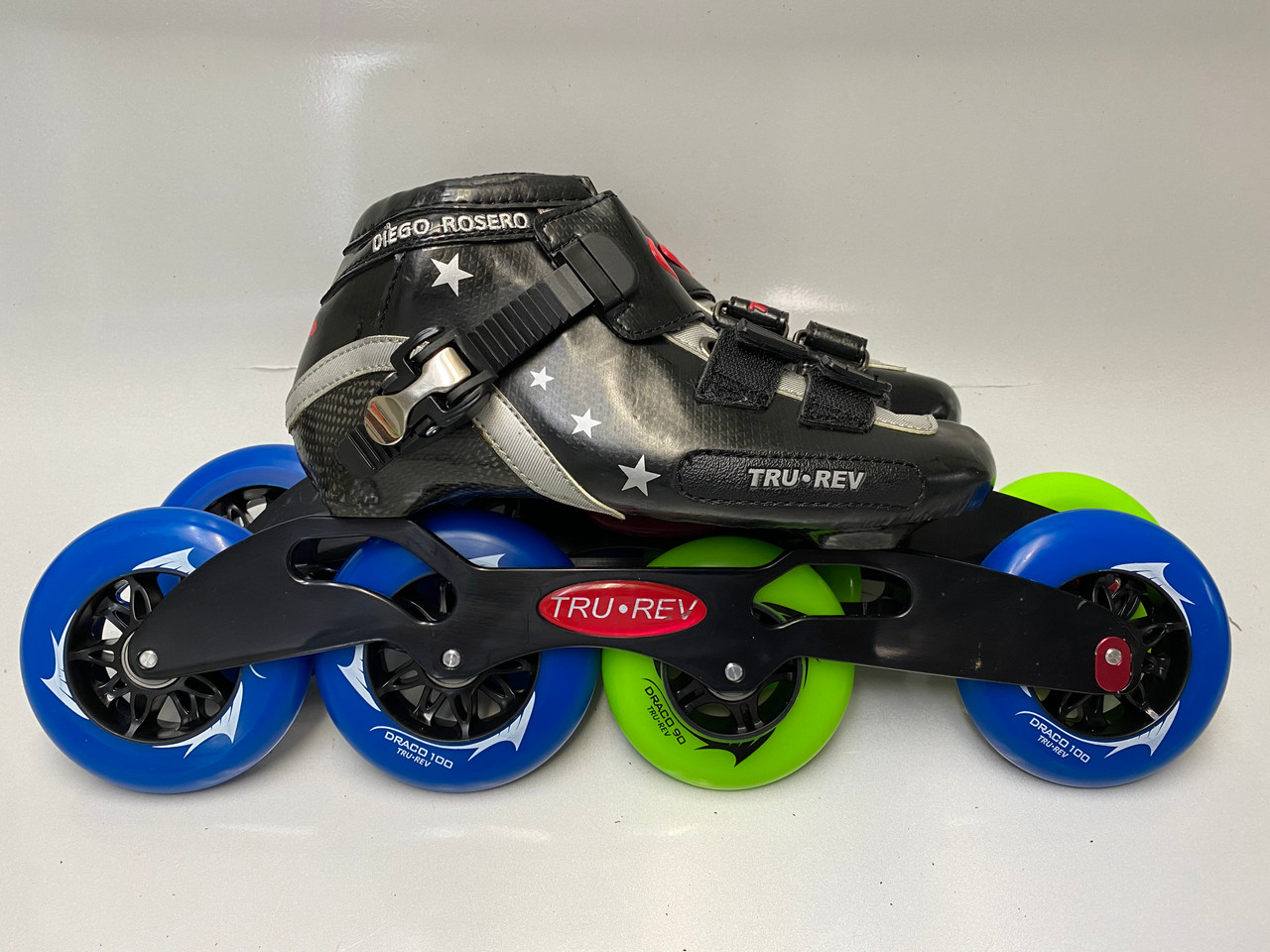 TruRev Inline Speed Skate 5 wheel Frame with 90mm wheels SWISS Bearings 