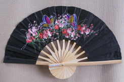Black Hand Fans, assorted paintings, package of 10
