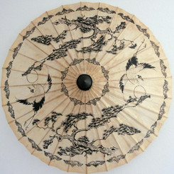 Printed paper umbrella, bonzai design, PP A3