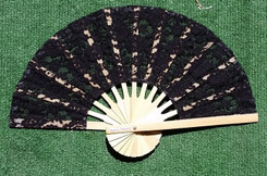 Black, lace, Hand fan (package of 10) 