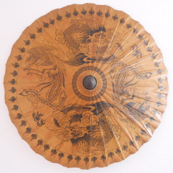 Paper parasol, printed design with dragon and phoenix, PP 4A