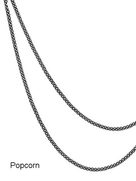 Popcorn Link Oxidized Sterling Silver Chain - 3x4