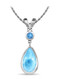 MarahLago Atlantic Collection Larimar Necklace with Blue Topaz - 3x4