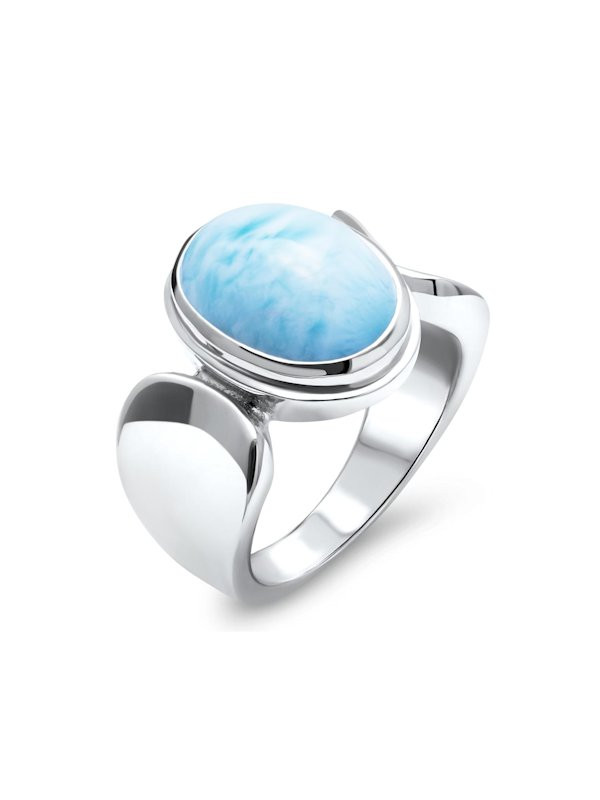 MARAHLAGO Larimar selling Ring Blue Topaz size 7