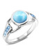 MarahLago Aqua Collection Larimar Ring with Gradient Blue Topaz