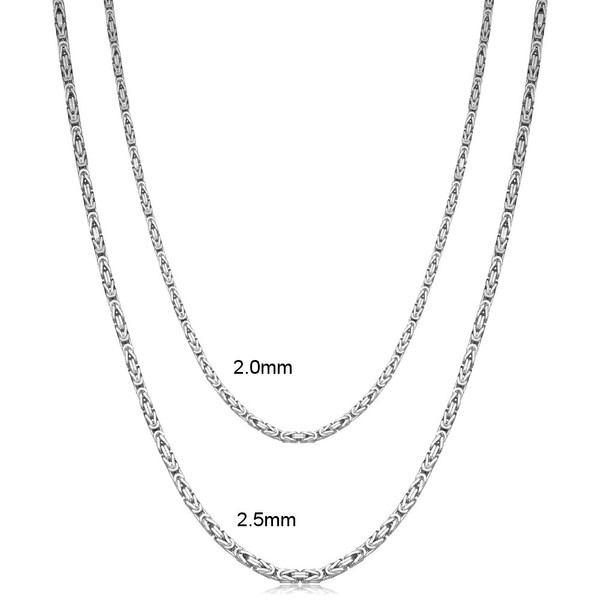 Oxidized Sterling Silver 2.5mm Bali Byzantine Chain/Necklace