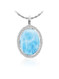 MarahLago Clarity Oval Larimar Pendant/Necklace with White Sapphire