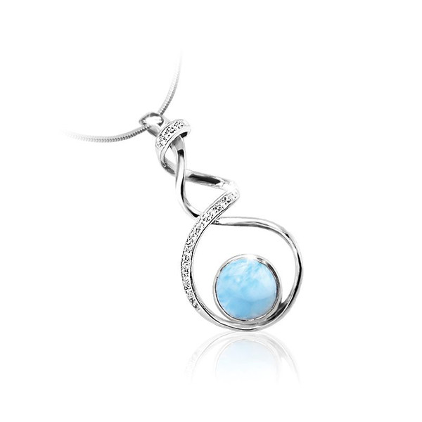 MarahLago Dante Petite Larimar Necklace with White Sapphire - GREAT ...