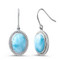 MarahLago Clarity Oval Larimar Earrings with White Sapphire