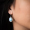 MarahLago Clarity Oval Larimar Earrings with White Sapphire - model