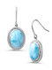 MarahLago Clarity Oval Larimar Earrings with White Sapphire - 3x4