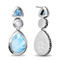 MarahLago Azure Pear Collection Larimar Earrings with Blue Topaz & Pearl - back