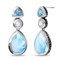 MarahLago Azure Pear Collection Larimar Earrings with Blue Topaz & Pearl