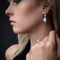 MarahLago Azure Pear Collection Larimar Earrings with Blue Topaz & Pearl - model - alt
