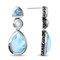 MarahLago Azure Pear Collection Larimar Earrings with Blue Topaz & Pearl - profile