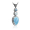 MarahLago Azure Pear Larimar Necklace with Blue Topaz & Pearl