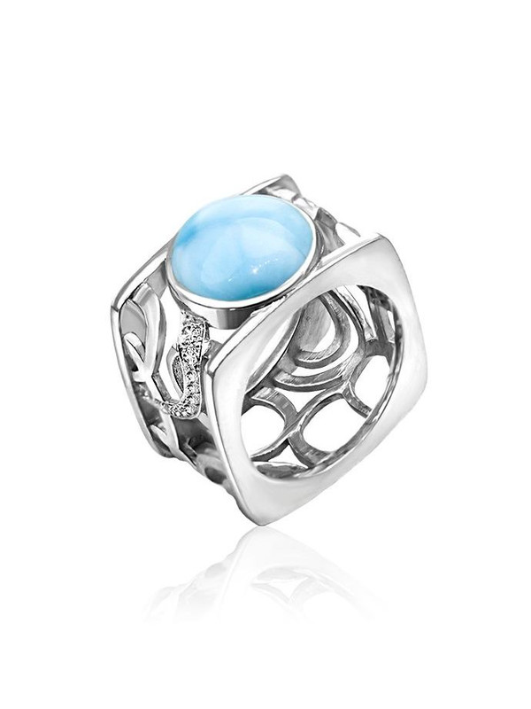 MarahLago Zara Larimar Ring with White Sapphire Larimarket