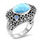 MarahLago Imani Collection Larimar Ring with Blue Spinel