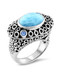 MarahLago Imani Collection Larimar Ring with Blue Spinel - 3x4