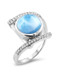 MarahLago Vixen Collection Larimar Ring with White Sapphire - 3x4